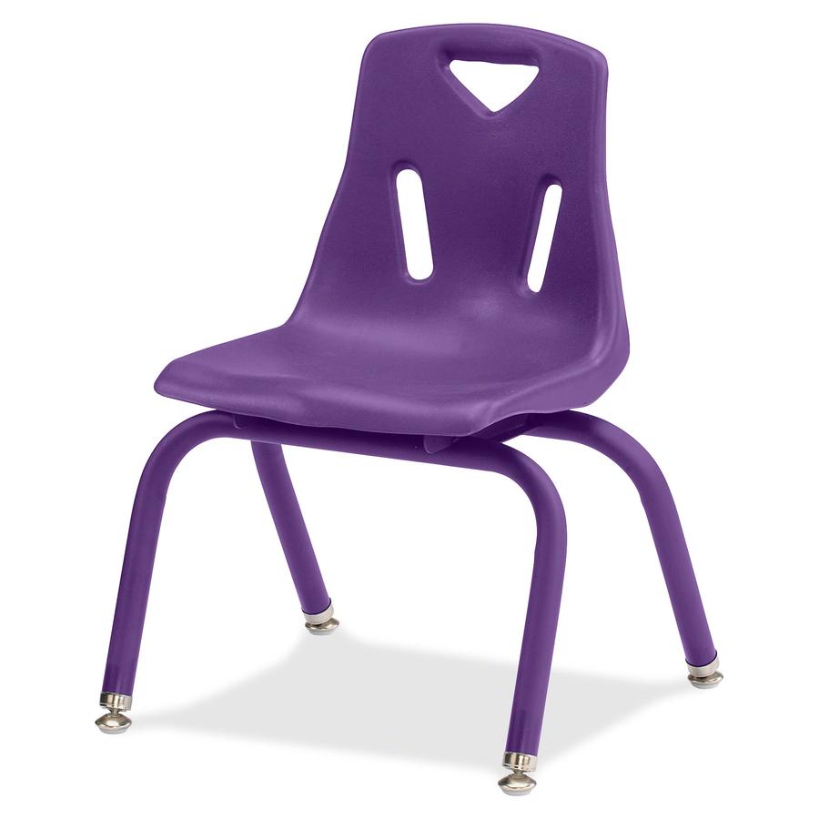 Jonti-Craft Berries Stacking Chair - Steel Frame - Four-legged Base - Purple - Polypropylene - 1 Each. Picture 4
