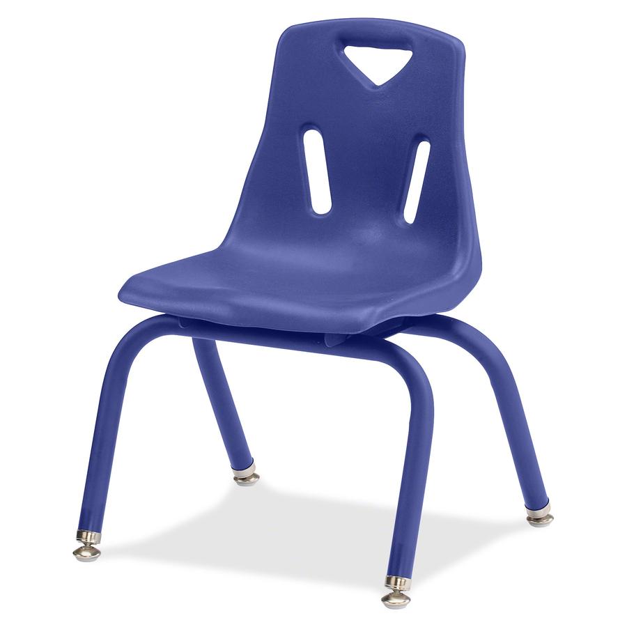 Jonti-Craft Berries Stacking Chair - Steel Frame - Four-legged Base - Blue - Polypropylene - 1 Each. Picture 2