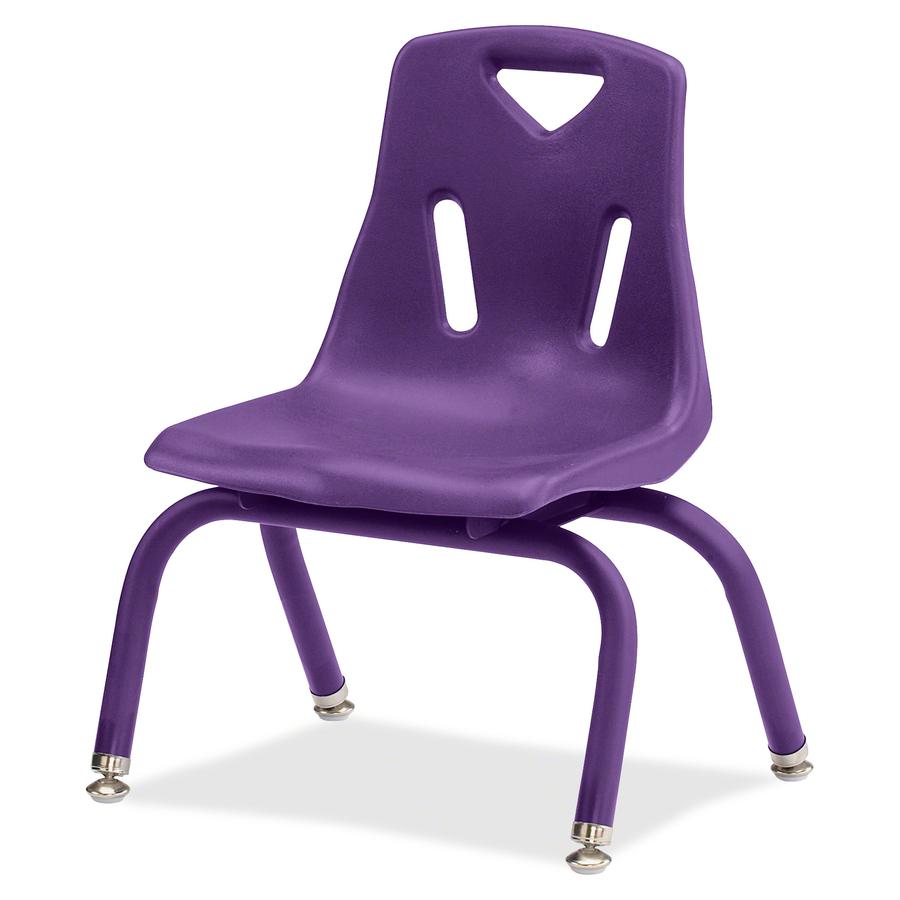 Jonti-Craft Berries Plastic Chair with Powder Coated Legs - Steel Frame - Four-legged Base - Purple - Polypropylene - 1 Each. Picture 4