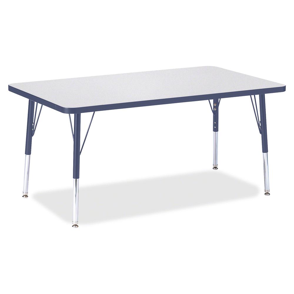 Jonti-Craft Berries Elementary Height Color Edge Rectangle Table - Gray Rectangle Top - Four Leg Base - 4 Legs - 48" Table Top Length x 30" Table Top Width x 1.13" Table Top Thickness - 24" Height - A. Picture 3