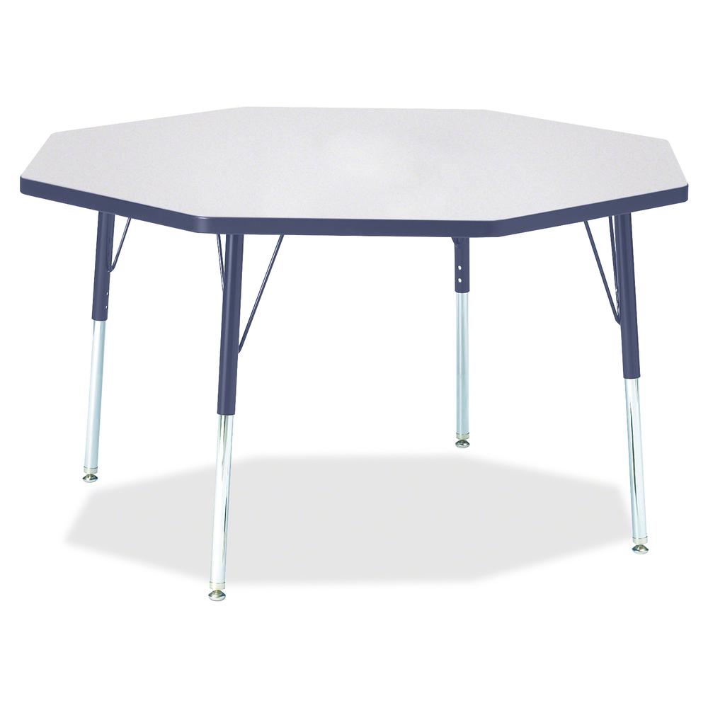 Jonti-Craft Berries Adult Height Color Edge Octagon Table - Laminated Octagonal, Navy Top - Four Leg Base - 4 Legs - Adjustable Height - 24" to 31" Adjustment x 1.13" Table Top Thickness x 48" Table T. Picture 2