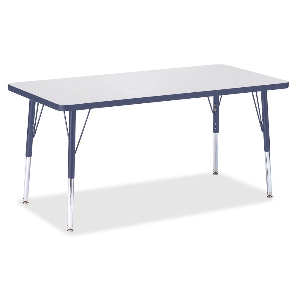 Jonti-Craft Berries Elementary Height Color Edge Rectangle Table - Laminated Rectangle Top - Four Leg Base - 4 Legs - Adjustable Height - 15" to 24" Adjustment - 48" Table Top Length x 24" Table Top W. Picture 3