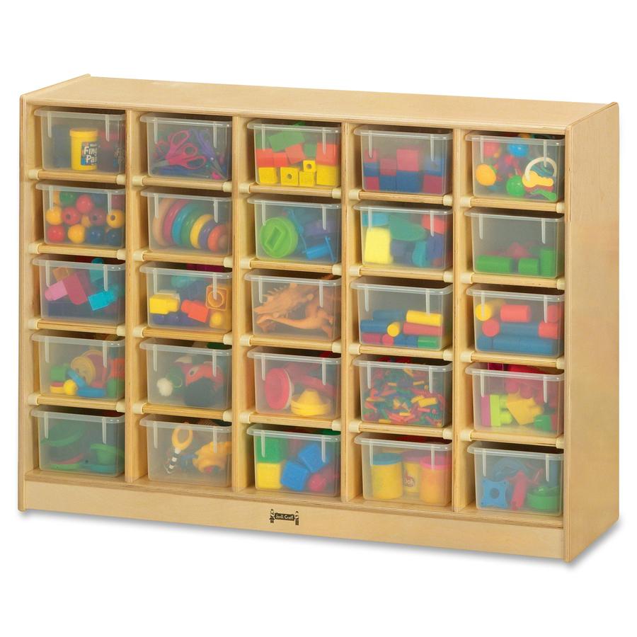Jonti-Craft Rainbow Accents 25 Cubbie-trays Mobile Storage Unit - 35.5" Height x 48" Width x 15" Depth - Durable - Acrylic, Rubber - 1 Each. Picture 3