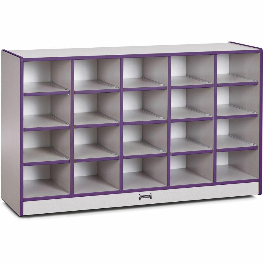 Jonti-Craft Rainbow Accents Toddler Single Storage - 20 Compartment(s) - 29.5" Height x 48" Width x 15" Depth - Laminated, Chip Resistant - Purple - Rubber - 1 Each. Picture 3