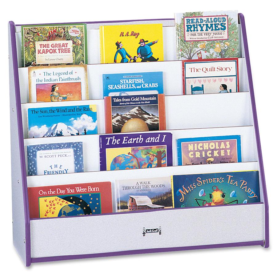Jonti-Craft Rainbow Accents Laminate 5-shelf Pick-a-Book Stand - 5 Compartment(s) - 1" - 27.5" Height x 30" Width x 13.5" Depth - Caster, Durable, Laminated, Rounded Corner, Chip Resistant - 1 Each. Picture 3