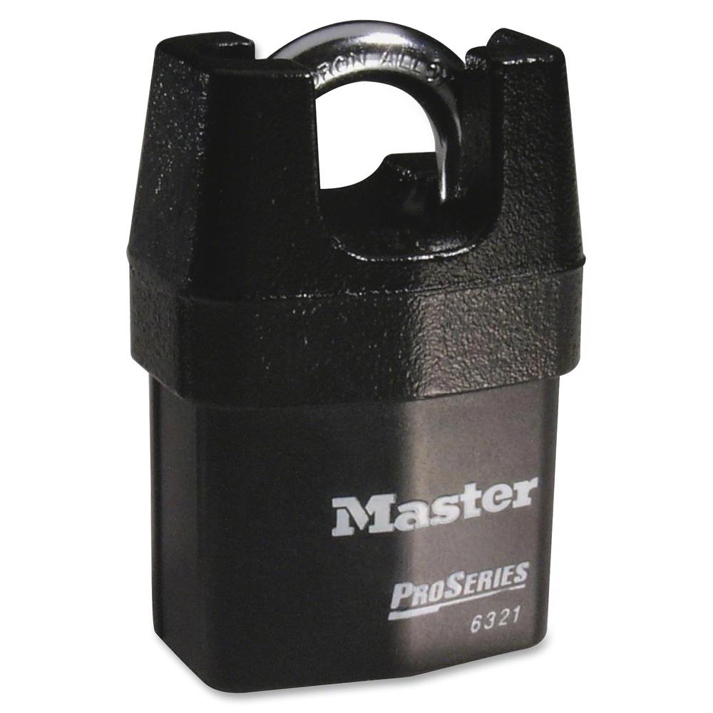 Master Lock Boron Shackle Pro Series Padlock - Keyed Different - 0.31" Shackle Diameter - Cut Resistant, Pry Resistant - Steel - Black - 1 Each. Picture 2