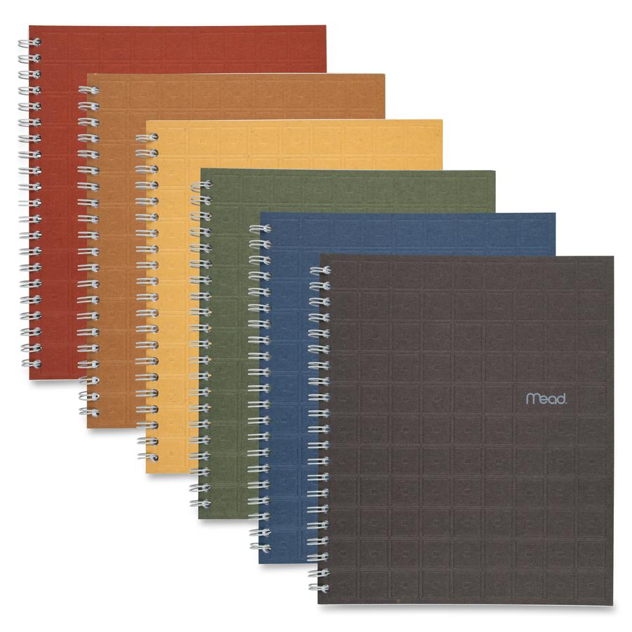 Mead Recycled Notebook - Letter - 80 Sheets - Twin Wirebound - 8 1/2" x 11" - Assorted Paper - Clear Binder - Assorted Cover - Paper Cover - Perforated, Sturdy Cover, Punched - Recycled - 1 Each. Picture 2