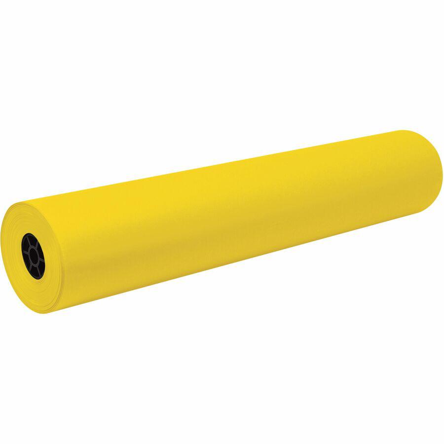 Decorol Flame-Retardant Art Paper Roll - Art, Classroom, Office, Banner, Bulletin Board - 7"Height x 36"Width x 1000 ftLength - 1 / Roll - Yellow - Sulphite. Picture 2