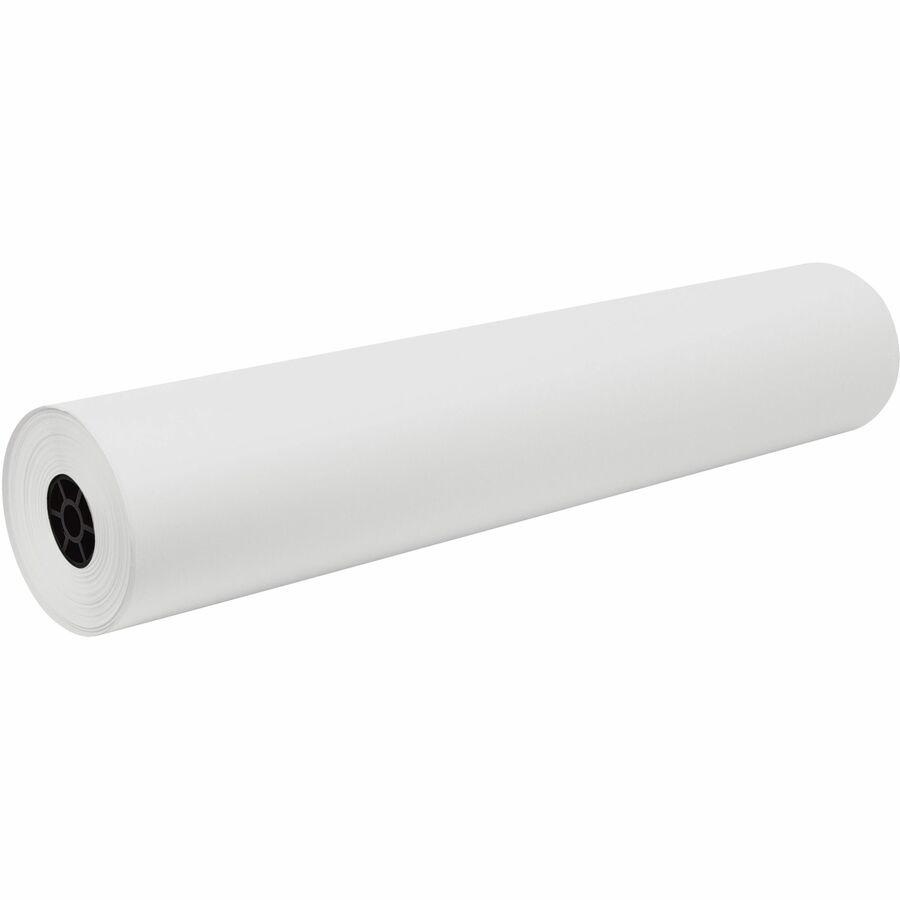 Decorol Flame-Retardant Art Paper Roll - Art, Classroom, Office, Banner, Bulletin Board - 7.40"Height x 36"Width x 1000 ftLength - 1 / Roll - White - Sulphite. Picture 2