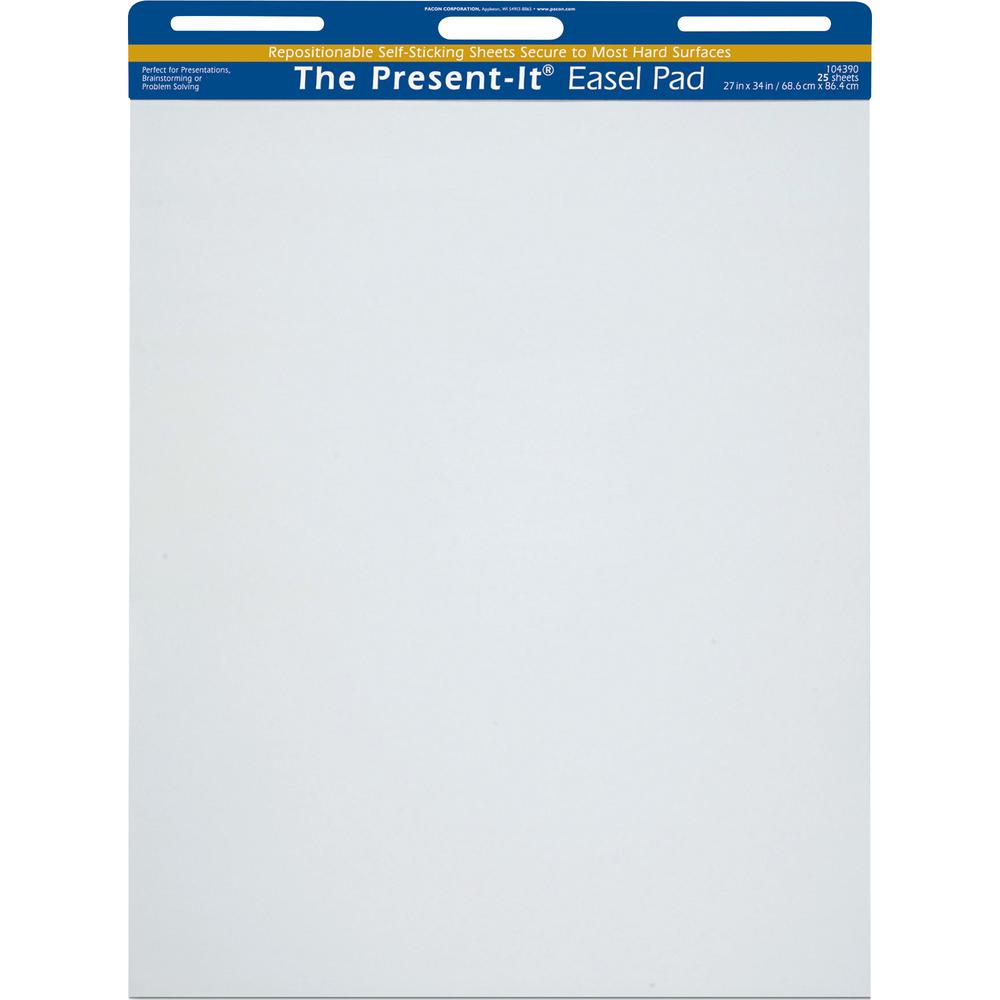 Easel Pad, Self-Adhesive, White, Unruled 27" x 34", 25 Sheets. Picture 3