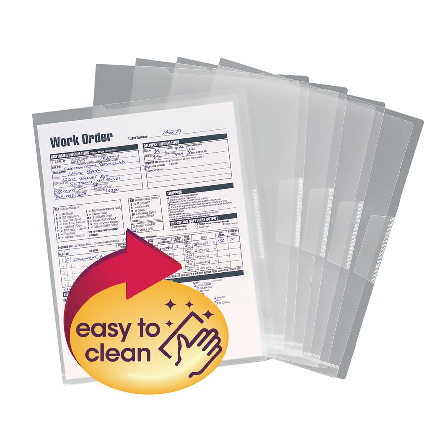 Smead Letter File Jacket - 8 1/2" x 11" - Poly - Clear - 5 / Pack. Picture 2