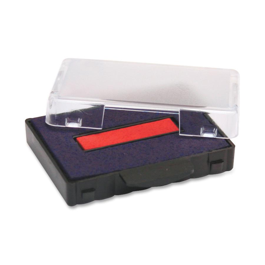 Trodat T5444 Replacement Ink Pad - 1 Each - Red, Blue Ink - Plastic. Picture 2