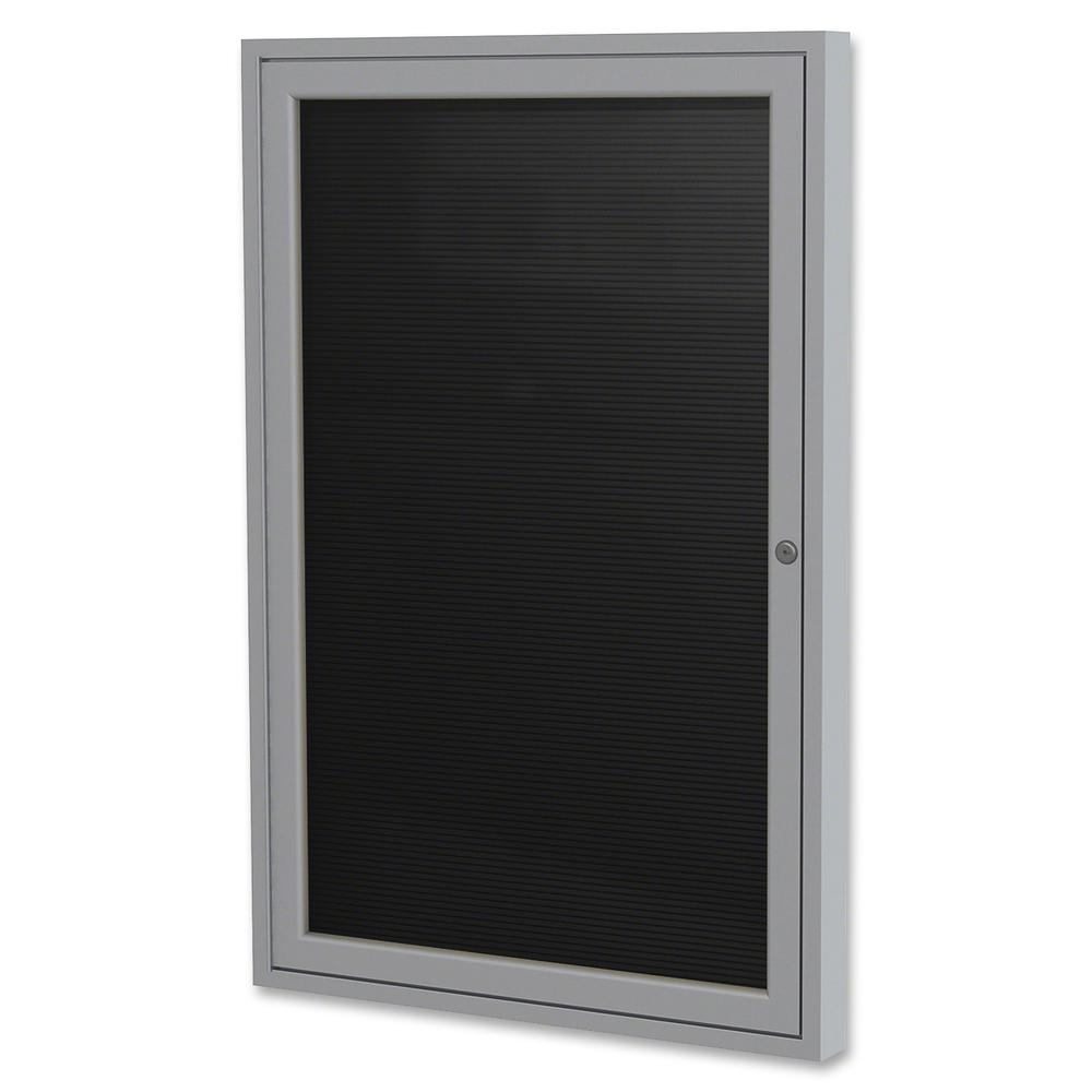 Ghent Aluminum Frame Enclosed Indoor Letterboard - 36" Height x 24" Width - Shatter Resistant, Lock, Weather Resistant, Durable - Aluminum Frame - 1 Each. Picture 2