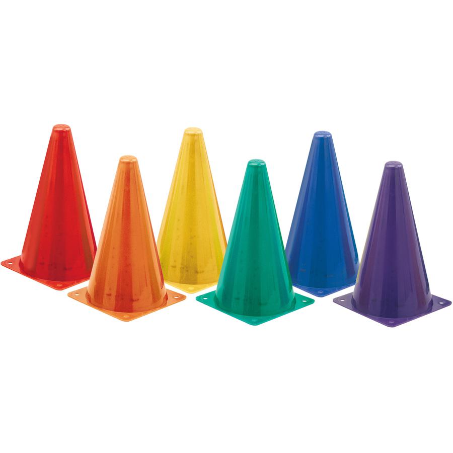 Champion Sports High Visibility Plastic Cone Set - Fluorescent Orange - Plastic. Picture 2