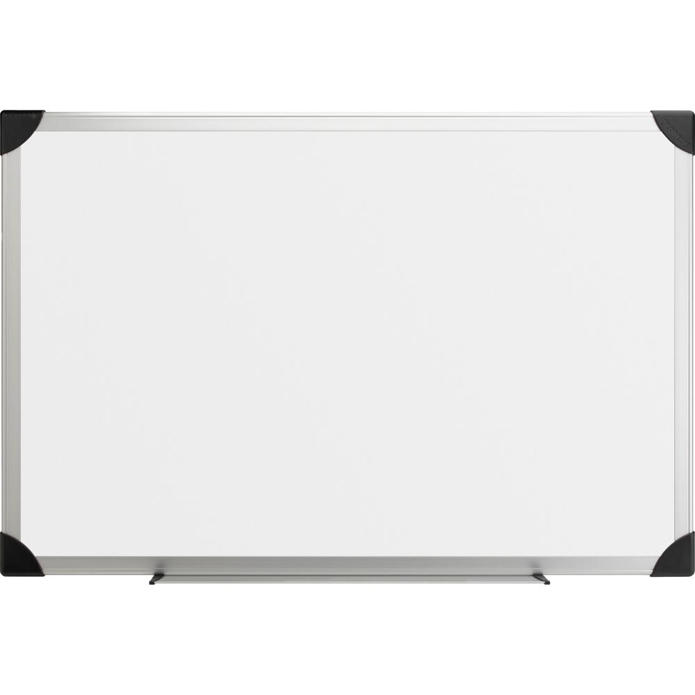 Lorell Aluminum Frame Dry-erase Boards - 96" (8 ft) Width x 48" (4 ft) Height - White Styrene Surface - Aluminum Frame - 1 Each. Picture 3