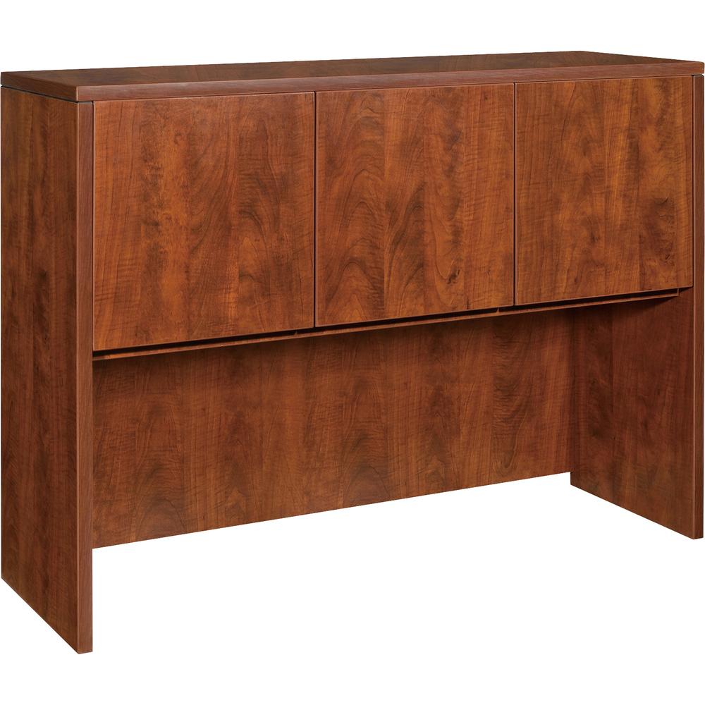 Lorell Essentials Hutch with Doors - 47.3" x 14.8" x 36" - Drawer(s)3 Door(s) - Finish: Cherry, Laminate. Picture 2