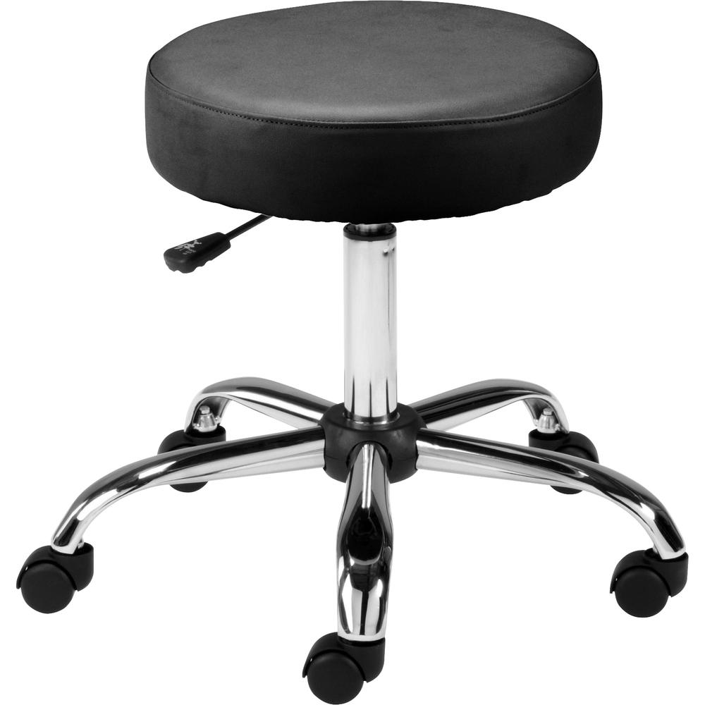 Lorell Backless Pneumatic Height Stool - 275 lb Load Capacity - Black. Picture 3