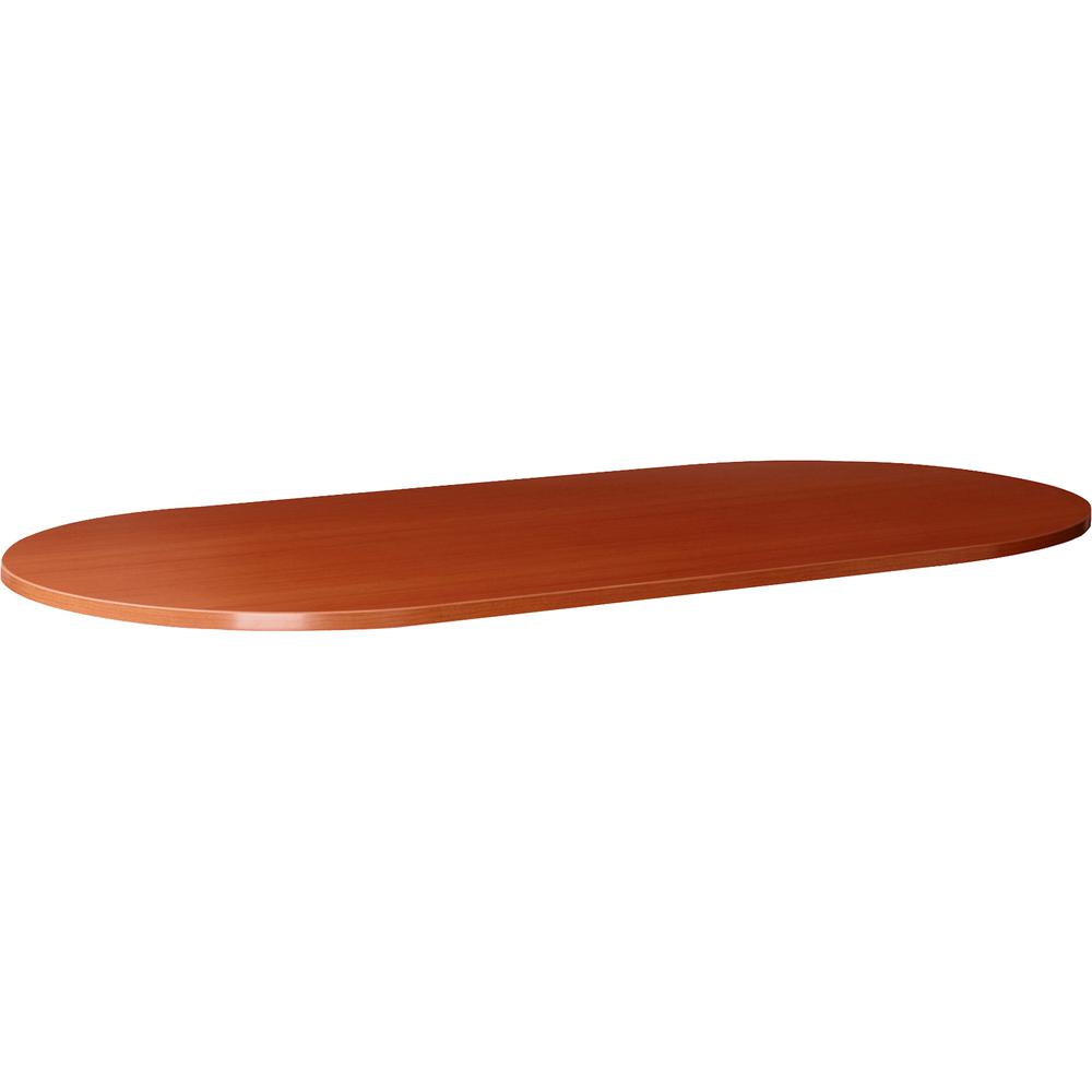 Lorell Essentials Oval Conference Tabletop - 94.5" x 47.3" x 1.3" x 1" - Finish: Cherry, Laminate. Picture 4