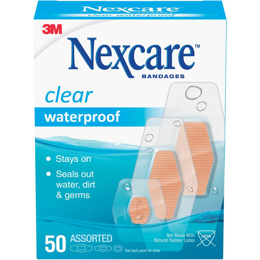 Nexcare Waterproof Bandages - 50/Box - Clear. Picture 3