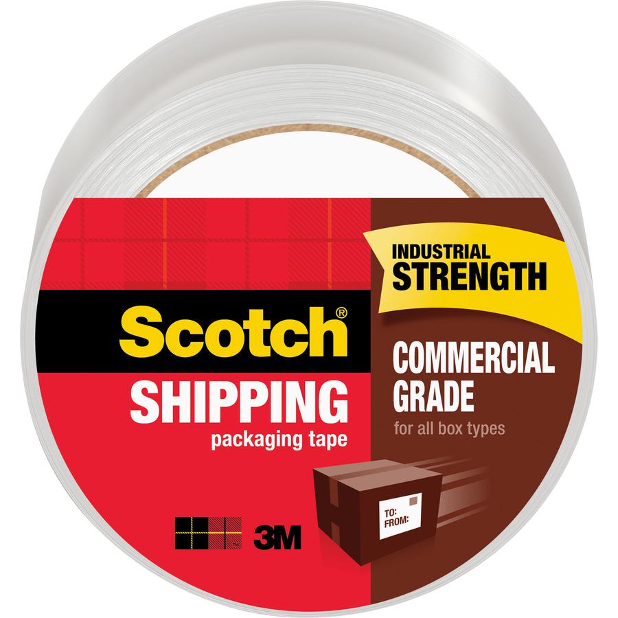 Scotch Commercial-Grade Shipping/Packaging Tape - 54.60 yd Length x 1.88" Width - 3.1 mil Thickness - 3" Core - Synthetic Rubber Resin - 3.10 mil - Polypropylene Backing - Split Resistant - For Sealin. Picture 2