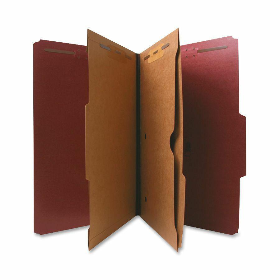 Nature Saver 2/5 Tab Cut Legal Recycled Classification Folder - 8 1/2" x 14" - 2" Expansion - 4 Fastener(s) - 2" Fastener Capacity for Folder, 1" Fastener Capacity for Divider - 2 Pocket(s) - 2 Divide. Picture 2