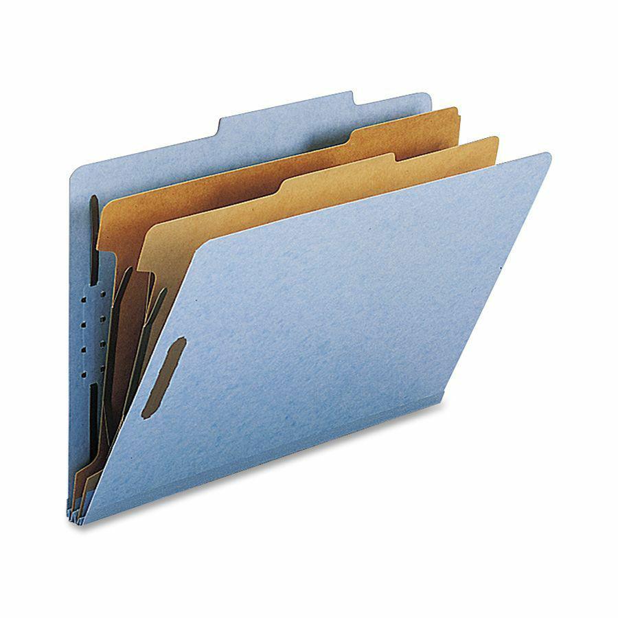 Nature Saver Legal Recycled Classification Folder - 8 1/2" x 14" - 2" Fastener Capacity for Folder - 2 Divider(s) - Blue - 100% Recycled - 10 / Box. Picture 2