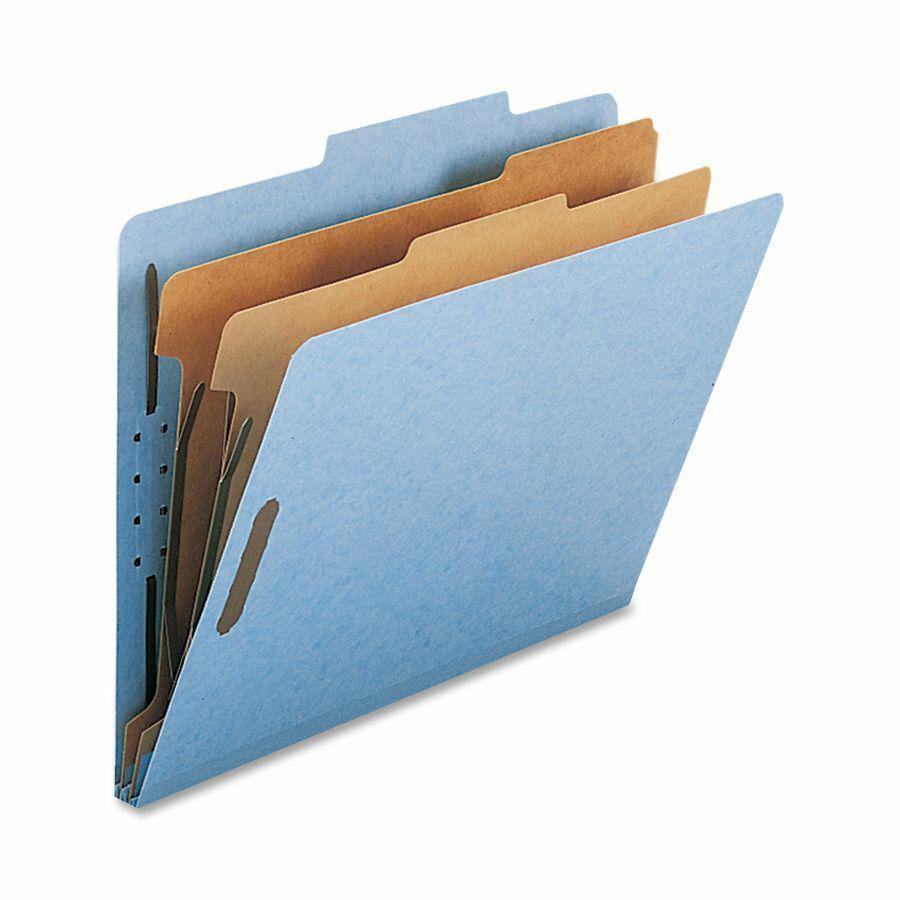 Nature Saver Letter Recycled Classification Folder - 8 1/2" x 11" - 2" Fastener Capacity for Folder - 2 Divider(s) - Blue - 100% Recycled - 10 / Box. Picture 2