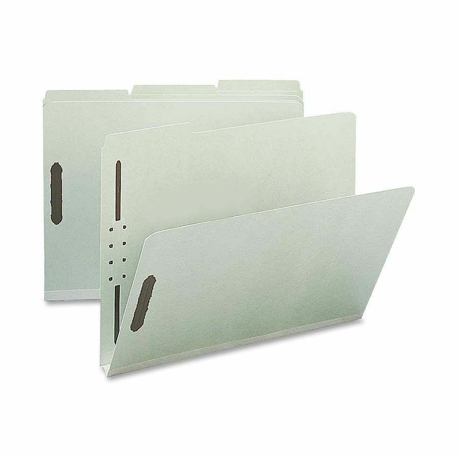 Nature Saver 1/3 Tab Cut Letter Recycled Fastener Folder - 8 1/2" x 11" - 1" Expansion - 2 Fastener(s) - 2" Fastener Capacity for Folder - Top Tab Location - Assorted Position Tab Position - Pressboar. Picture 2