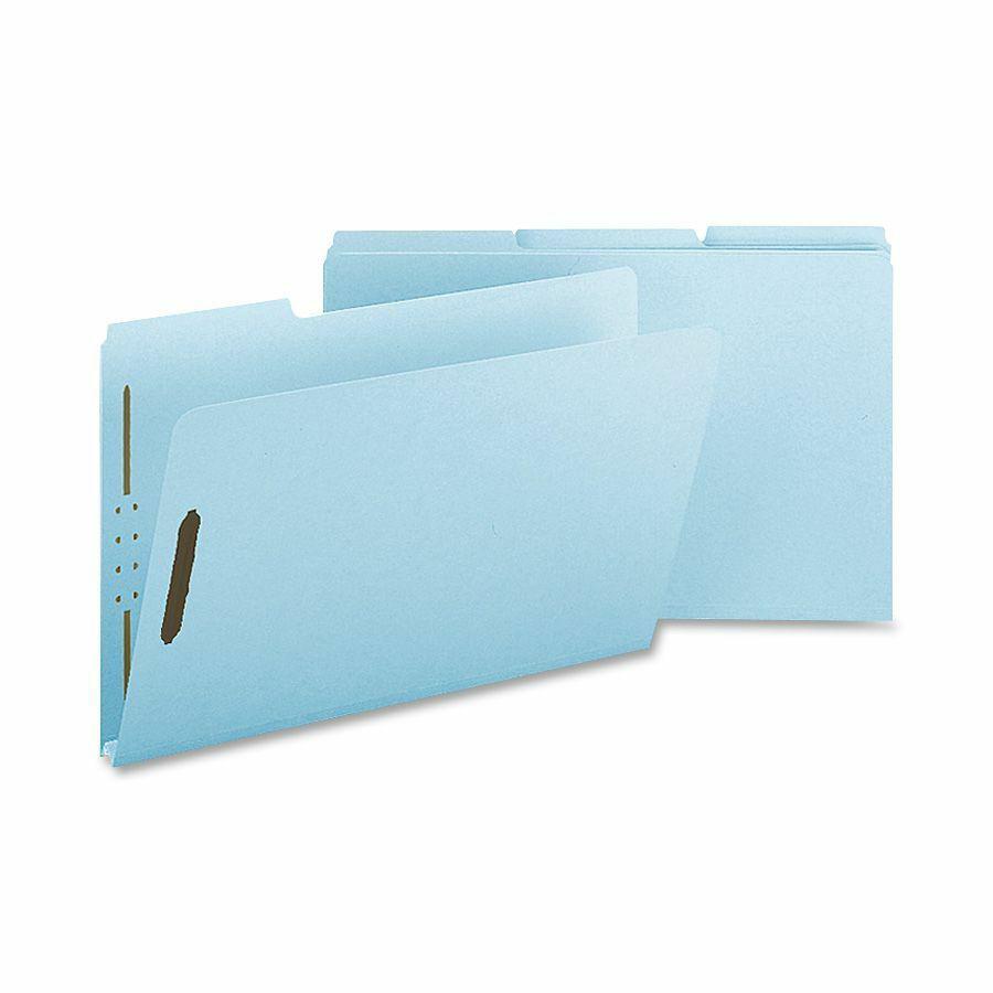 Nature Saver Legal Recycled Fastener Folder - 8 1/2" x 14" - 1" Expansion - 2 Fastener(s) - 2" Fastener Capacity for Folder - Pressboard, Tyvek - Light Blue - 100% Recycled - 25 / Box. Picture 2