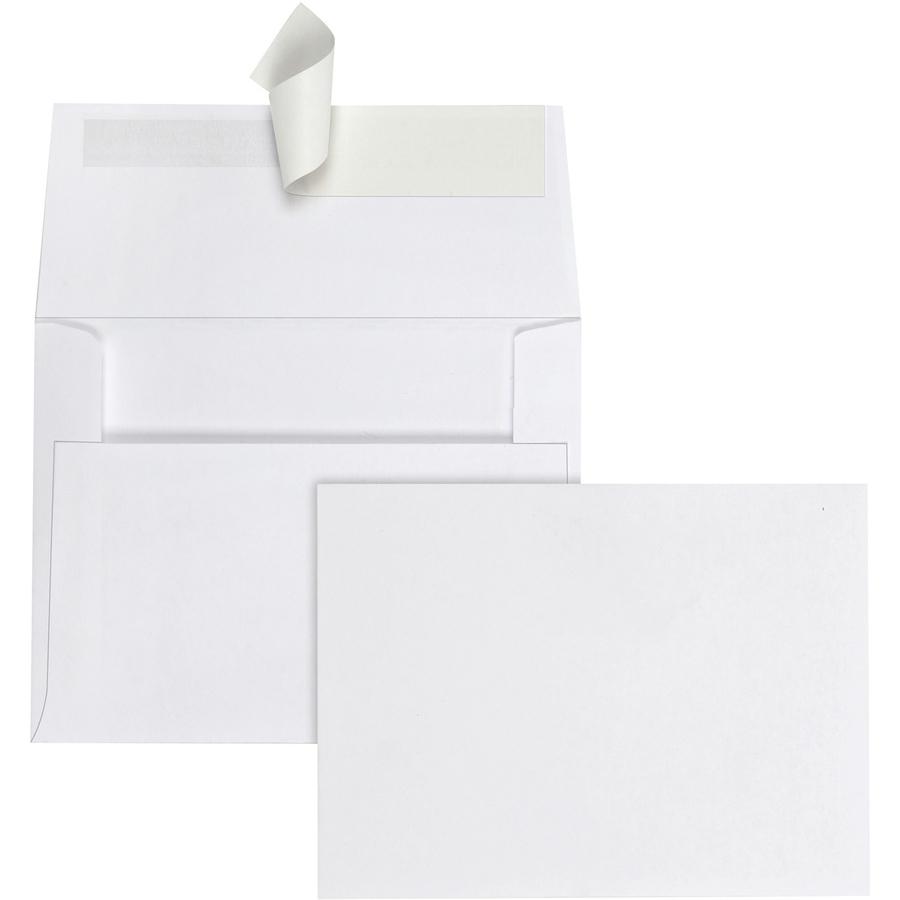 Quality Park A2 Invitation Envelopes with Self Seal Closure - Announcement - #5-1/2 - 4 3/8" Width x 5 3/4" Length - 24 lb - Peel & Seal - 100 / Box - White. Picture 4