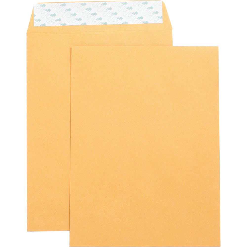 Business Source Self Adhesive Kraft Catalog Envelopes - Catalog - 9" Width x 12" Length - 28 lb - Self-sealing - Kraft - 250 / Box - Brown Kraft. Picture 2