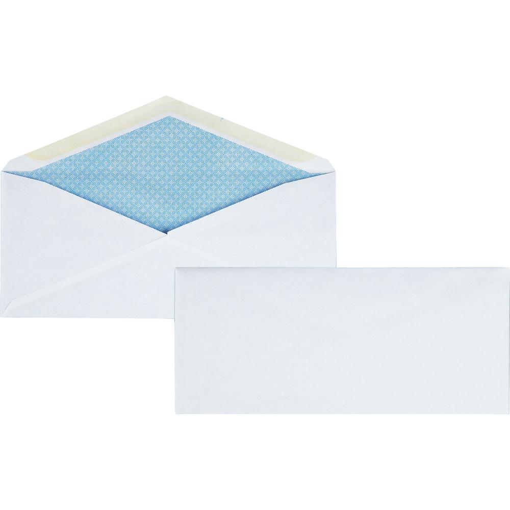 Business Source No.10 Regular Tint Security Envelopes - Security - #10 - 4 1/8" Width x 9 1/2" Length - 24 lb - Gummed - Wove - 500 / Box - White. Picture 5