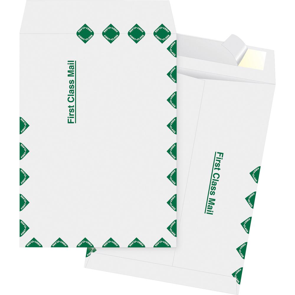 Business Source DuPoint Tyvek Catalog Envelopes - First Class Mail - 9 1/2" Width x 12 1/2" Length - Peel & Seal - Tyvek - 100 / Box - White. Picture 2