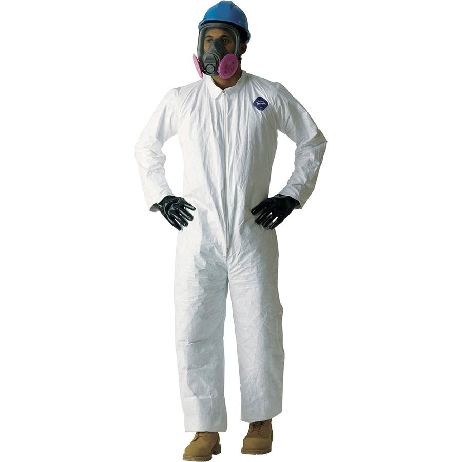 DuPont TY120 Tyvek Coveralls - XX-Large Size - Polyolefin - White - Anti-static, Stress Resistant - 25 / Carton. Picture 2