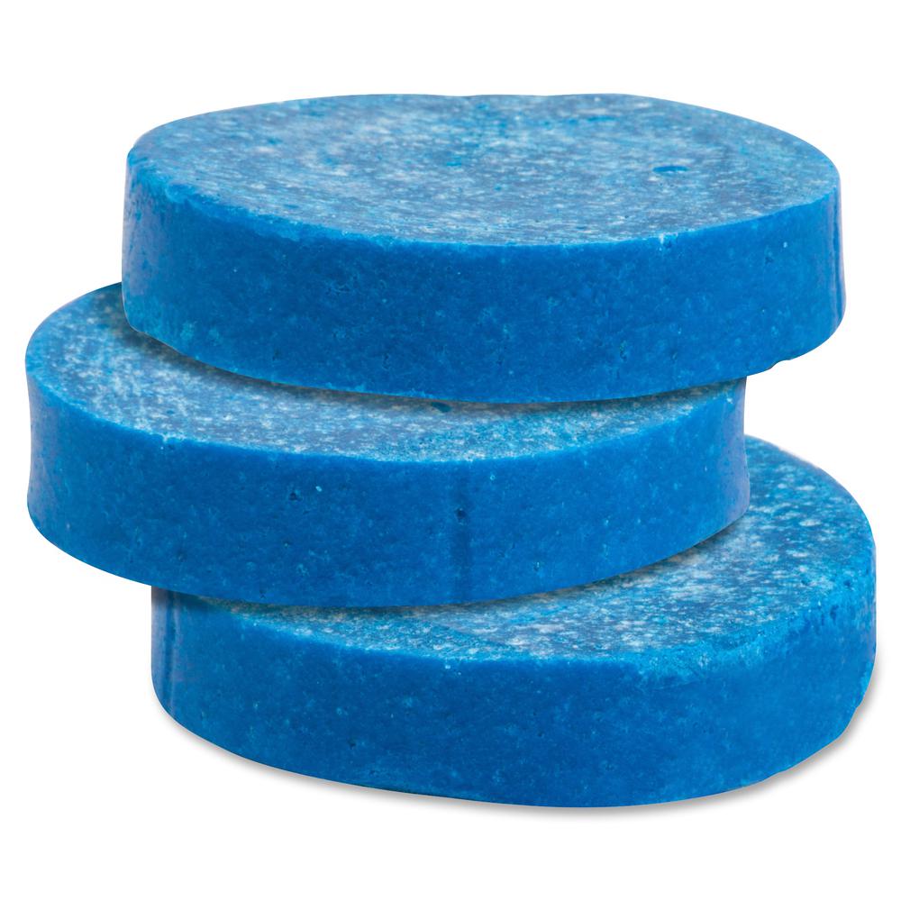 Genuine Joe Non-Para Toss Blocks - Non-para Deodorizer, Water Soluble, Biodegradeable, Acid-free - 12 / Box - Blue. Picture 3