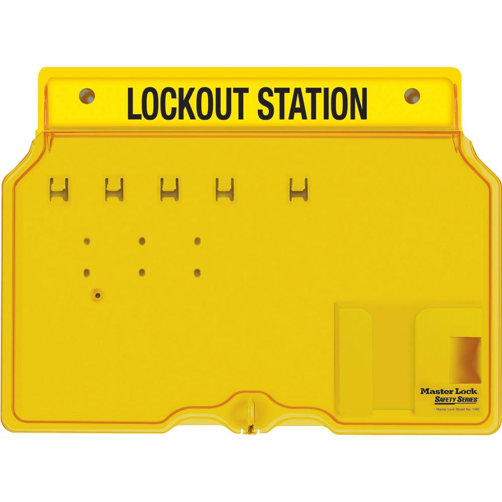 Master Lock Unfilled Padlock Lockout Station with Cover - 4 x Padlock - 12.3" Height x 16" Width x 1.8" Depth - Impact Resistant, Heat Resistant, Lockable - Plastic - 1 Each. Picture 2