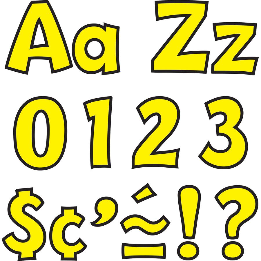 Trend Playful Uppercase/Lowercase Ready Letters - 4" Height x 9" Length - Yellow - 216 / Pack. Picture 5