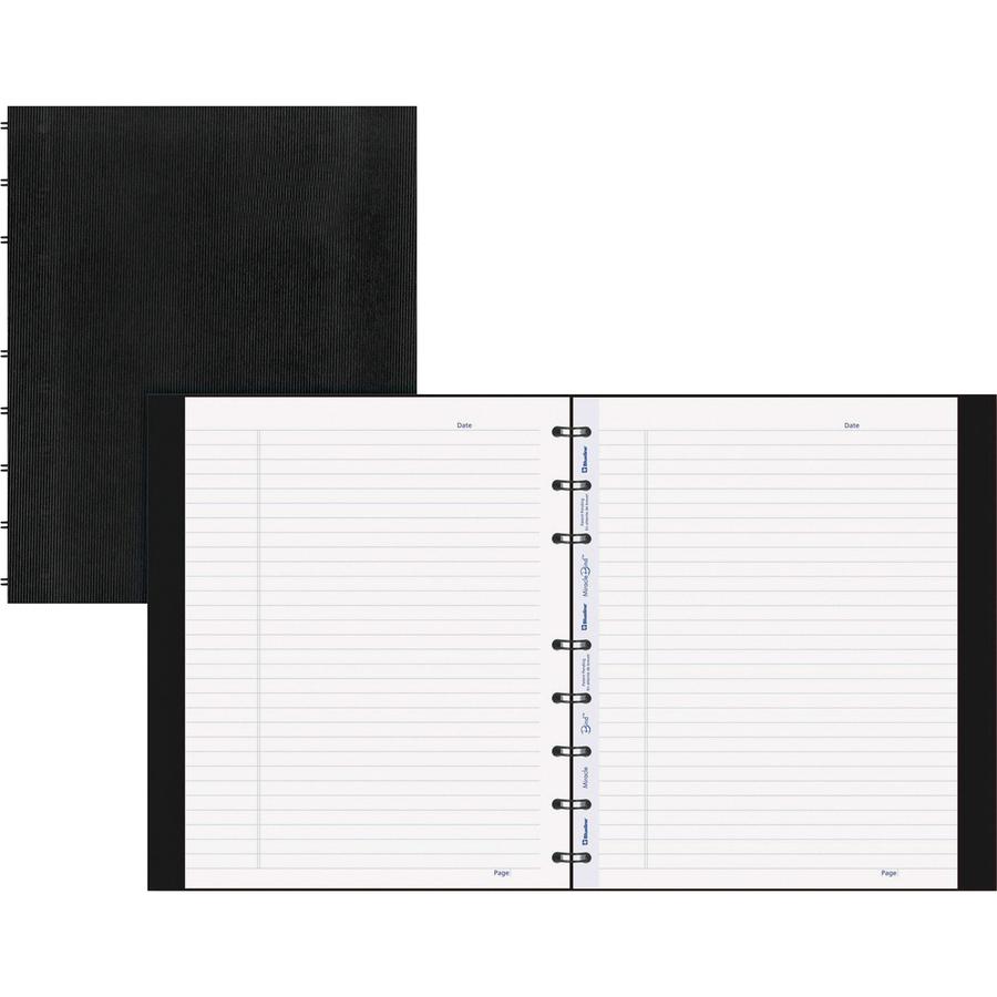 Blueline MiracleBind College Ruled Notebooks - 150 Sheets - 150 Pages - Twin Wirebound - Ruled - 9 1/4" x 7 1/4" - Black Cover Ribbed - Micro Perforated, Index Sheet, Self-adhesive Tab, Pocket, Reposi. Picture 3