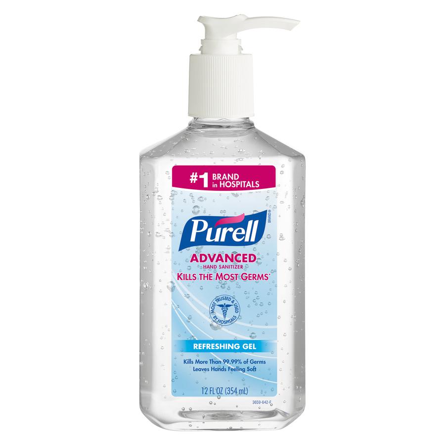 PURELL&reg; Advanced Hand Sanitizer Gel - Clean Scent - 12 fl oz (354.9 mL) - Pump Bottle Dispenser - Kill Germs - Multipurpose - Moisturizing - Clear - Triclosan-free, Paraben-free, Phthalate-free - . Picture 4