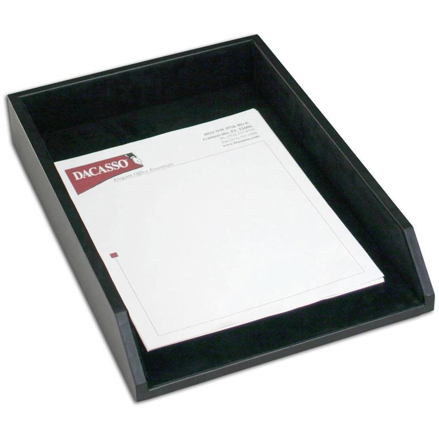 Legal Tray - Black Leather - 2.5" Height x 10.6" Width x 15.3" Depth - Desktop - Leather - 1 Each. Picture 3