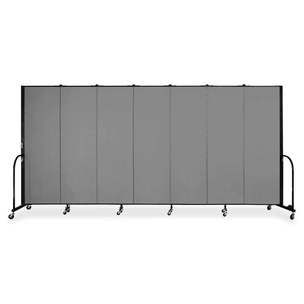 Screenflex Portable Room Dividers - 72" Height x 13.1 ft Length - Black Metal Frame - Polyester - Stone - 1 Each. Picture 5