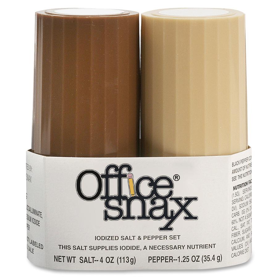 Office Snax Salt and Pepper Shaker Set - Salt, Pepper - 2/Set. Picture 2