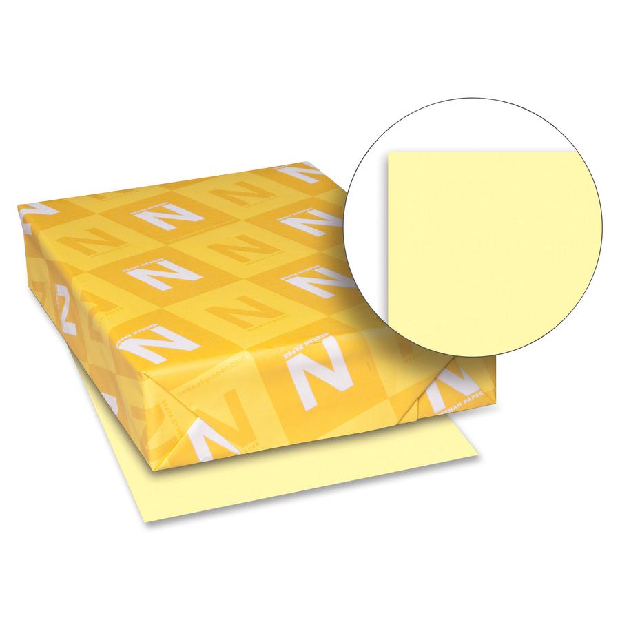 Exact Heavyweight Index Paper - Canary - 94 Brightness - Letter - 8 1/2" x 11" - 110 lb Basis Weight - Smooth - 250 / Pack - Heavyweight, Printable, Durable, Acid-free - Canary. Picture 2