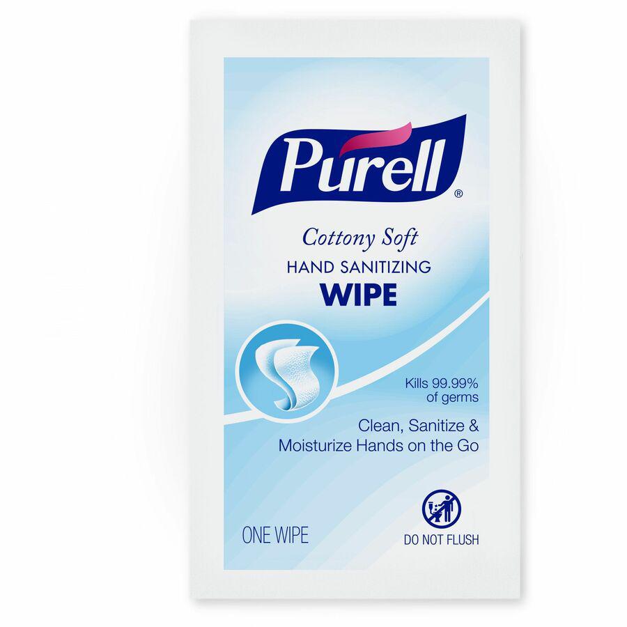 PURELL&reg; Cottony Soft Hand Sanitizing Wipes - White, Blue - Cotton - 1000 / Carton. Picture 3