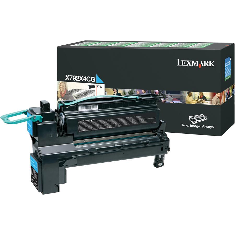 Lexmark X792X4CG Original Toner Cartridge - Cyan - Laser - Extra High Yield - 20000 Pages - 1 / Each. Picture 2