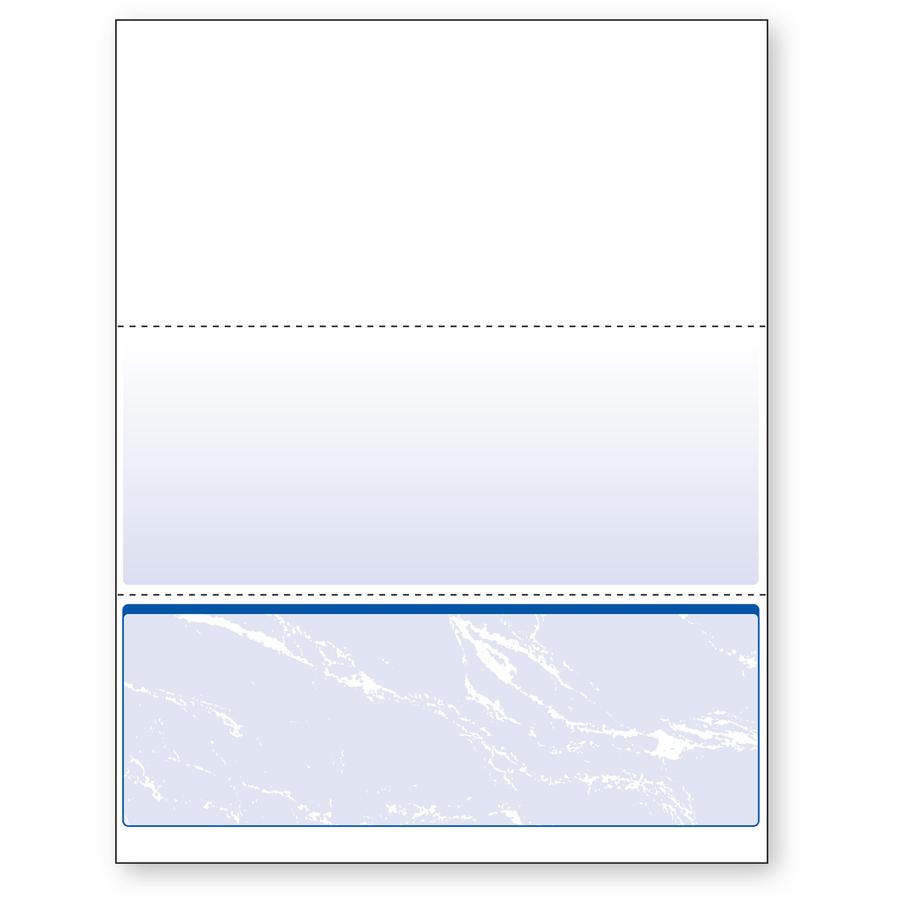 DocuGard Security Business Checks - Letter - 8 1/2" x 11" - 24 lb Basis Weight - Smooth - 500 / Ream - Erasure Protection, Watermarked - Marble Blue. Picture 3