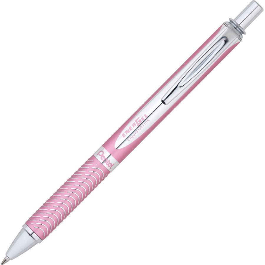 EnerGel EnerGel Alloy Retractable Gel Pens - Medium Pen Point - 0.7 mm Pen Point Size - Refillable - Retractable - Black Gel-based Ink - Metallic Pink Aluminum Barrel - Metal, Stainless Steel Tip - 1 . Picture 2