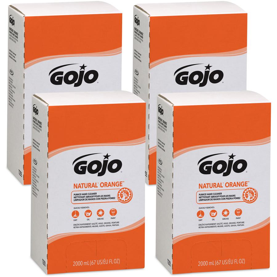 Gojo&reg; Natural Orange Pumice Hand Cleaner Refill - Orange Citrus ScentFor - 67.6 fl oz (2 L) - Dirt Remover, Grease Remover, Soilage Remover - Hand - Gray - 4 / Carton. Picture 9