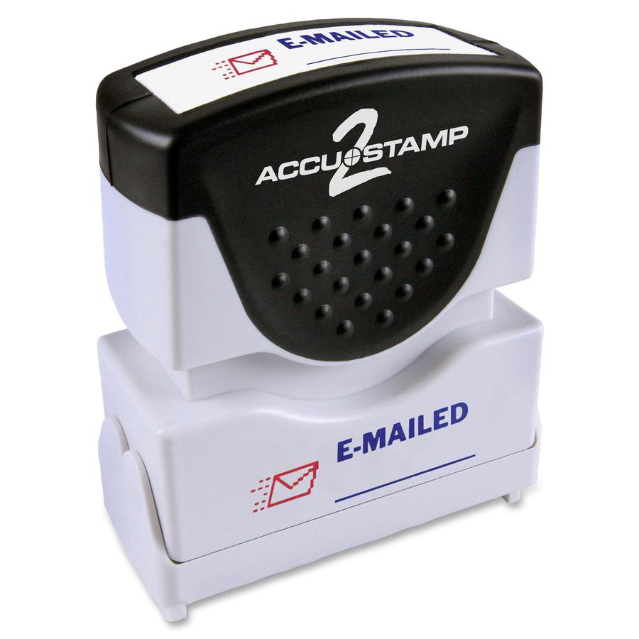 COSCO 2-Color Shutter Stamp - Message Stamp - "E-MAILED" - 0.50" Impression Width - 20000 Impression(s) - Red, Blue - Rubber, Plastic - 1 Each. Picture 3