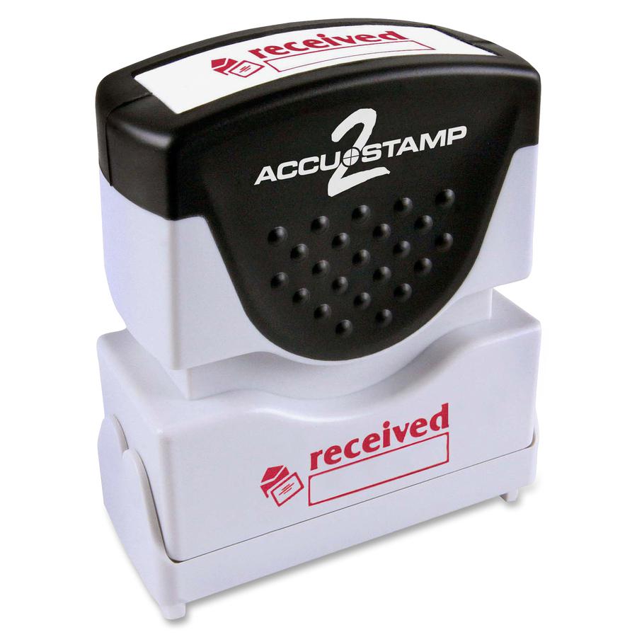 COSCO Shutter Stamp - Message Stamp - "RECEIVED" - 0.50" Impression Width - 20000 Impression(s) - Red - Rubber, Plastic - 1 Each. Picture 3